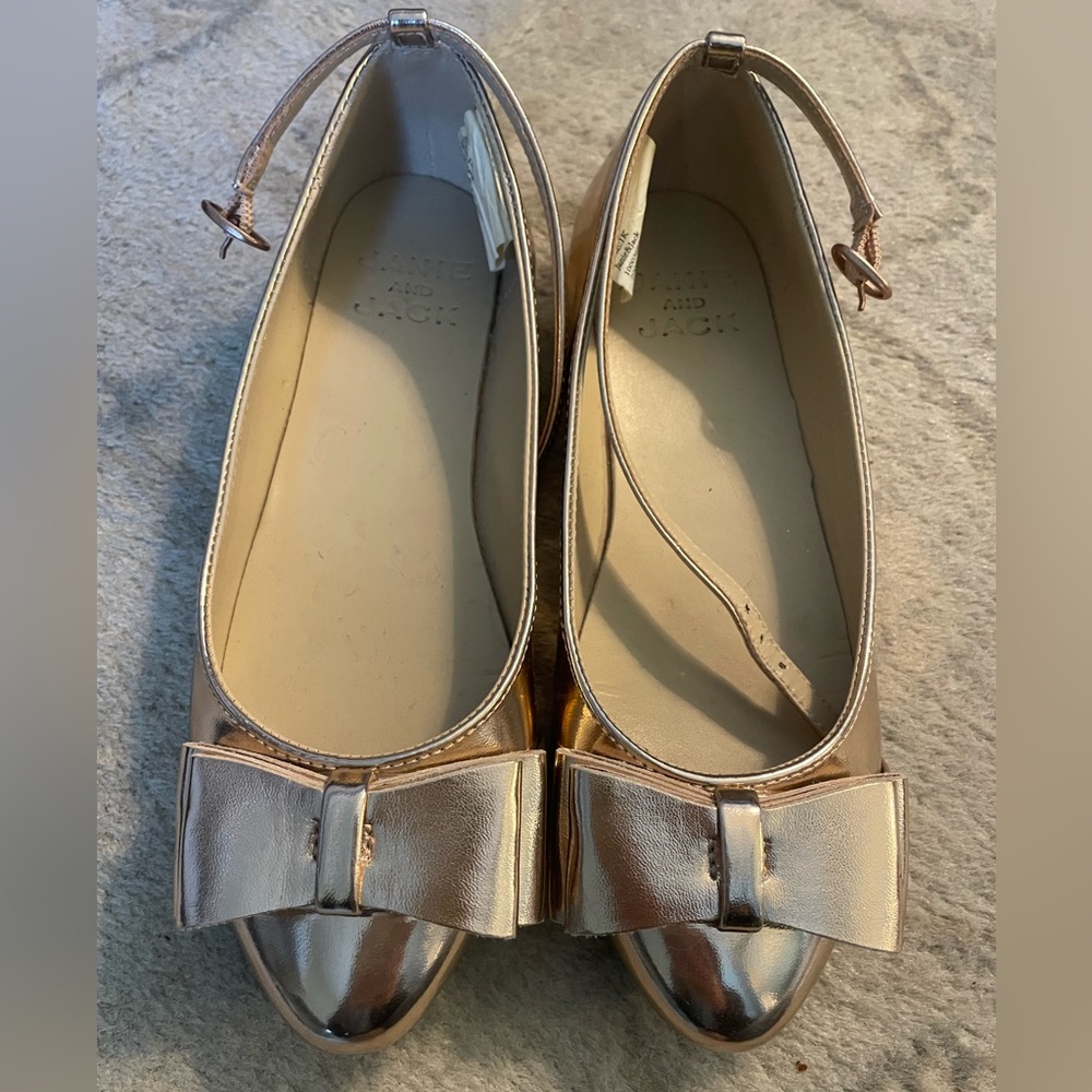 Janie & Jack rose gold flats with ankle strap size 1